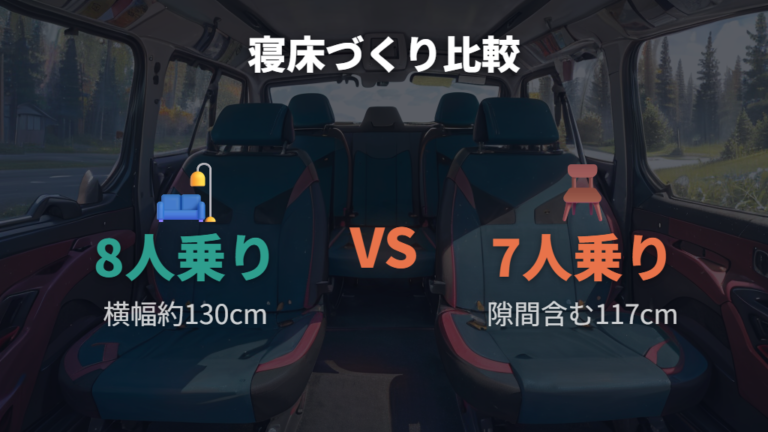 7人乗りと8人乗りの違いを寝床づくりで比較する