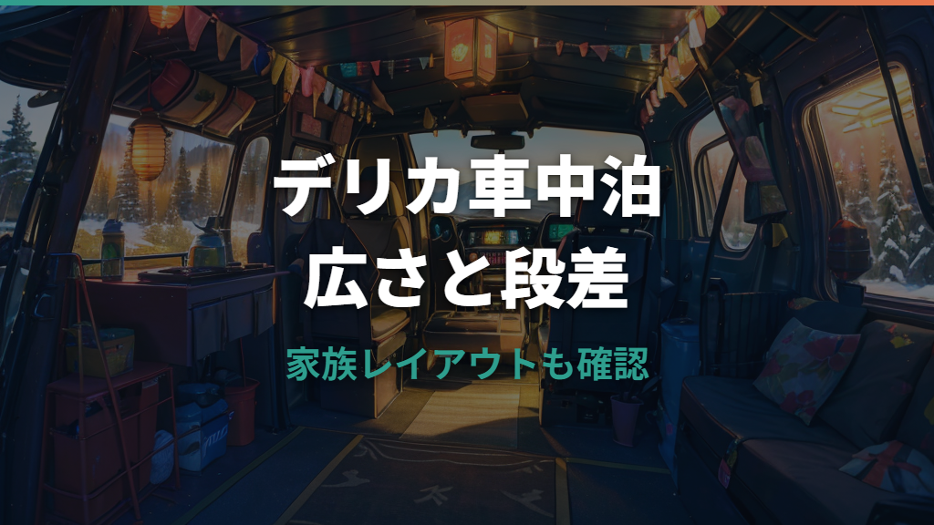 デリカ車中泊は快適？室内サイズ・段差・家族レイアウトを実例で解説