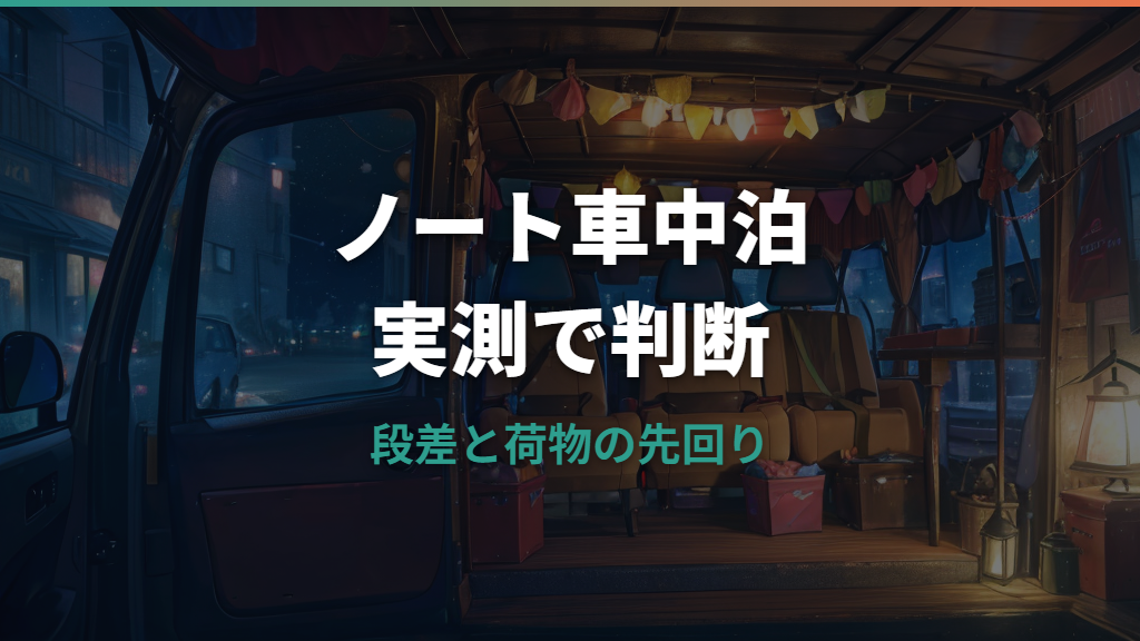 ノート車中泊はできる？寝られる広さ・段差対策・2WD/4WDの違いを整理