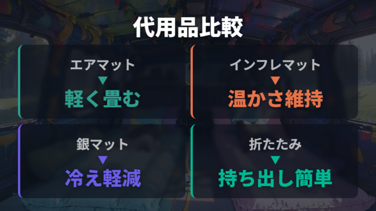 ベッドキットなしで寝る代用方法を比較する