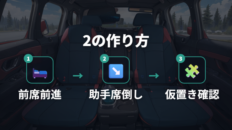 フルフラット化と寝床の作り方は二つのアレンジで考える