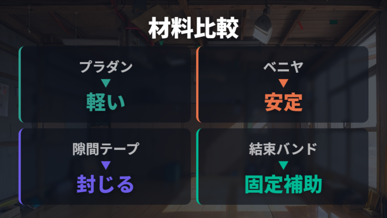 ダイソーやセリアで揃う材料をプラダンとベニヤで比較する