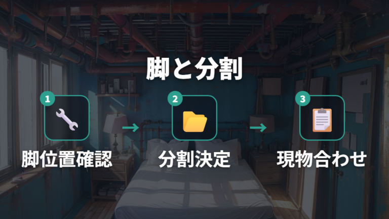 イレクターパイプで作るベッドは脚位置と分割数が要点