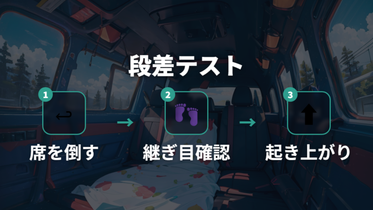 シート段差をなくす工夫は寝る前の試し倒しから始める
