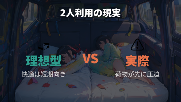 2人で使うときの後席を倒した荷室の使い方