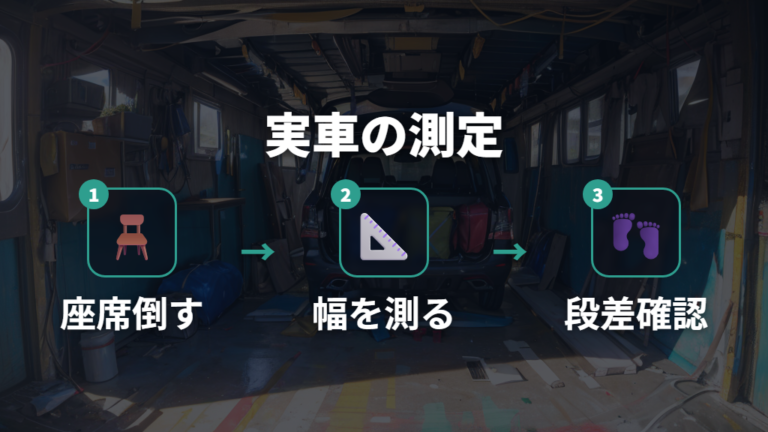 荷室寸法とシートの倒し方は実車で測って確認する