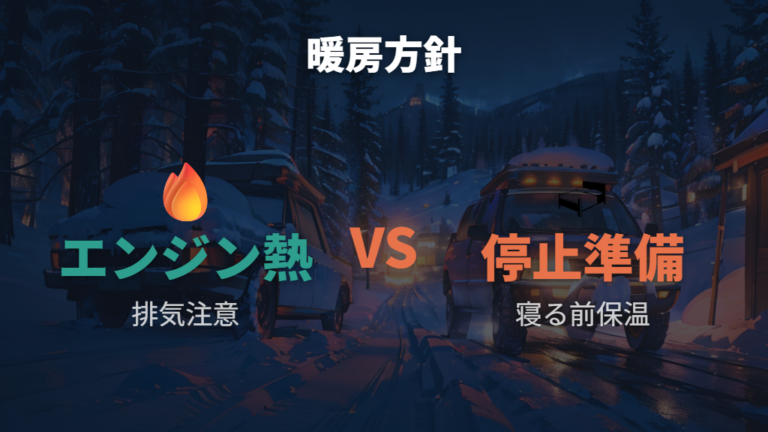 暖房を使うときの安全対策はエンジン停止が基本