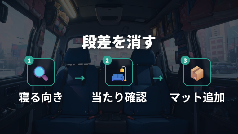 フルフラット化と段差対策はマットで補う