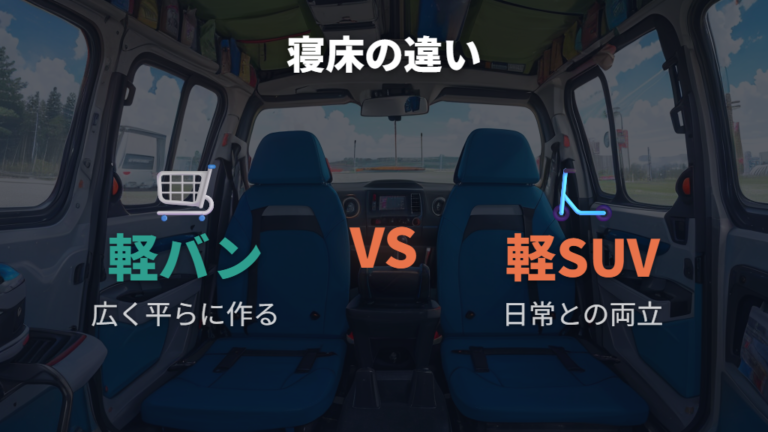 フルフラットにしやすい車種は軽バンと軽SUVで違う