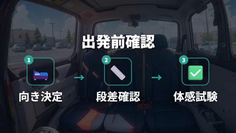 シートアレンジと段差対策の手順を出発前に試す