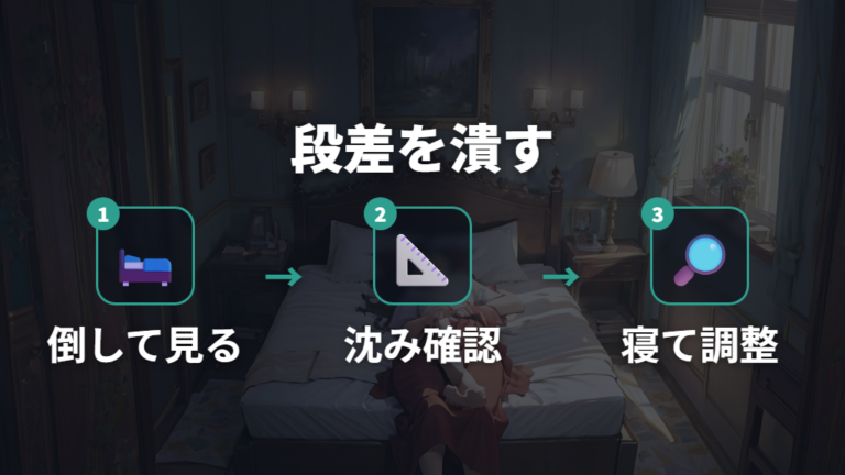 段差と傾きをなくす寝床づくりの手順