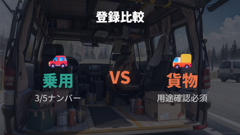 5人向きの仕様選びは乗用登録と貨物登録を分ける