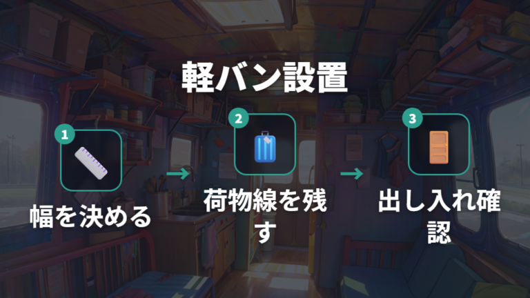 軽バンでのすのこ設置例は幅と収納がカギ