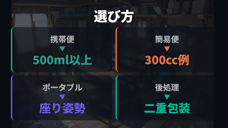 携帯トイレと簡易トイレの選び方は容量と姿勢で分ける