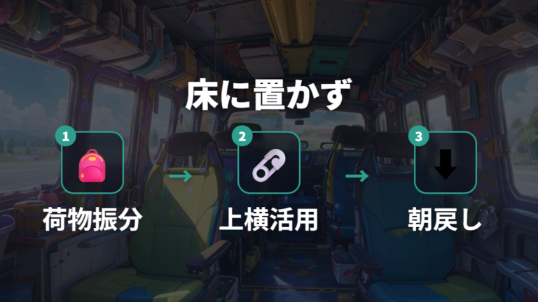 4人分の荷物と収納の工夫は床に置かない設計から始める