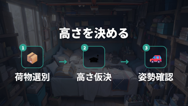 自作ベッドの作り方に収納高さを組み込む