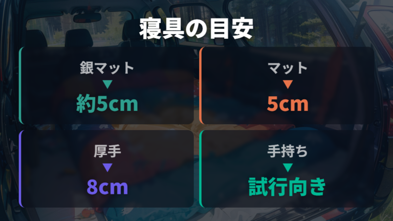 快適に眠るための便利グッズはマットの厚みと収納性で選ぶ