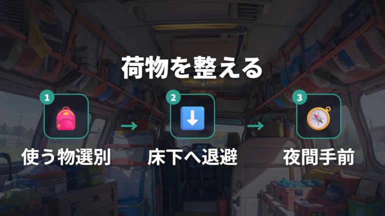 5人分の荷物と収納の工夫は床下と天井を使う