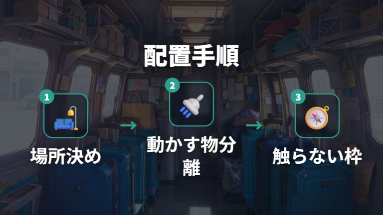 車内レイアウトと荷物配置を決める手順