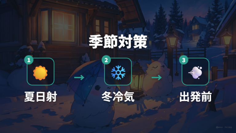 暑さ寒さと換気の注意点は季節ごとに装備を変える
