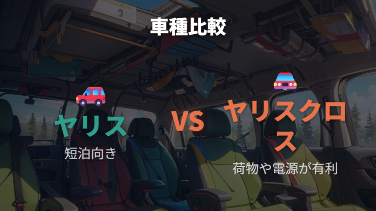 ヤリスクロスとの違いは車中泊しやすさに出る