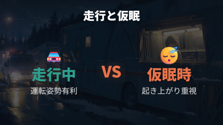 長距離移動と仮眠の相性は走行快適性と寝心地を分けて考える