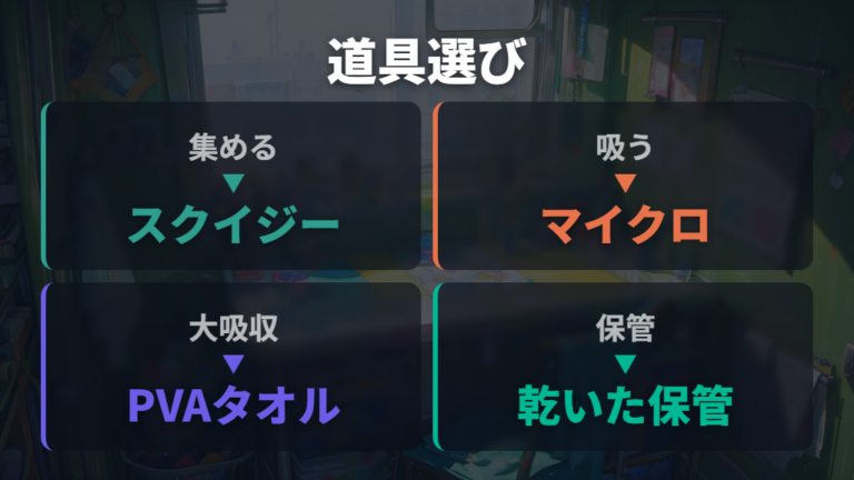 水滴処理に便利な道具はどれを選ぶか