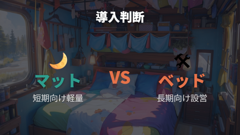 ベッドキットで寝床を広げる前に頻度と予算を決める