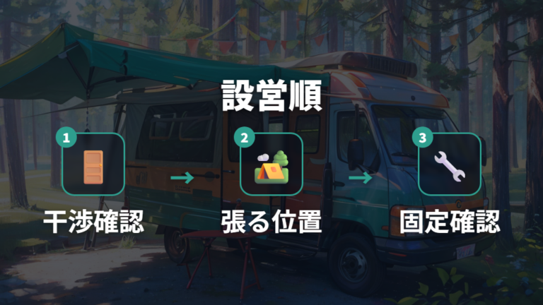 外部リビングとタープはドア干渉に注意する
