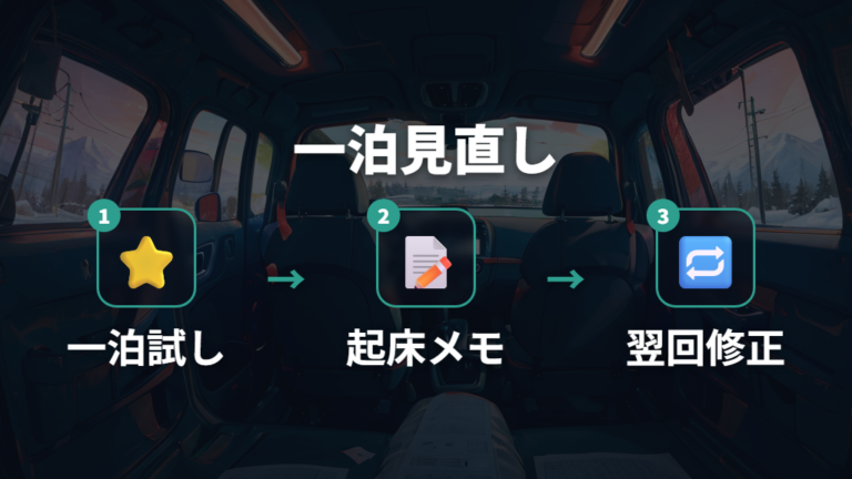 一泊後の見直しはマットと荷物量を一緒に見る