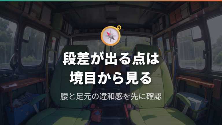 タントの段差ができる場所はシート境目から確認する