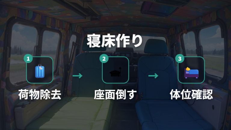 大人が寝られるシートアレンジは寝方ごとに確認する