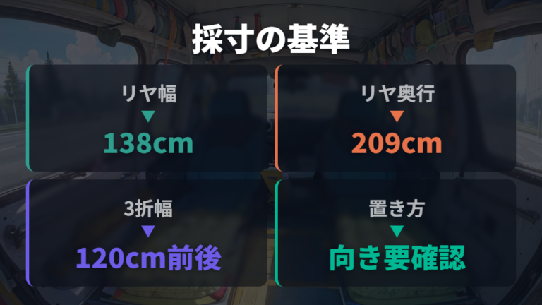 ニトリマットのサイズ選びは車内幅と奥行きから決める