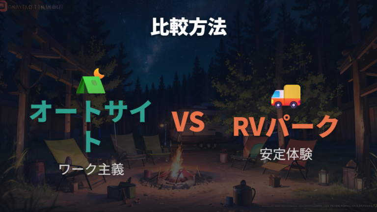 オートキャンプ場とRVパークの違いを目的別に見る