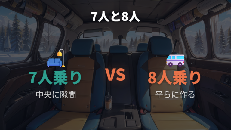 大人が寝られる室内サイズは7人乗りと8人乗りで変わる