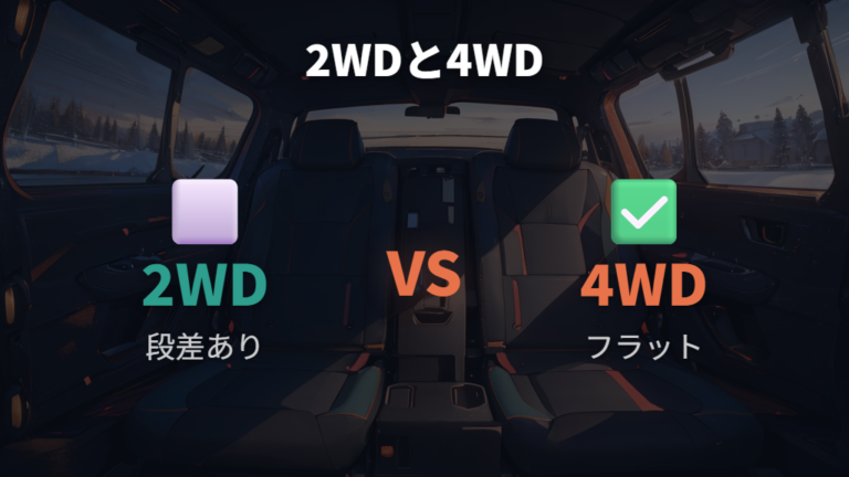 後部座席の段差とフラット化は2WDと4WDで違う
