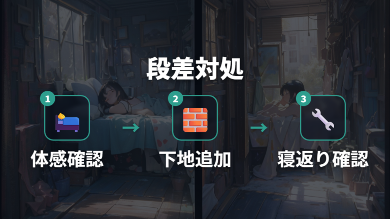 段差を解消して平らにする方法を順番に試す