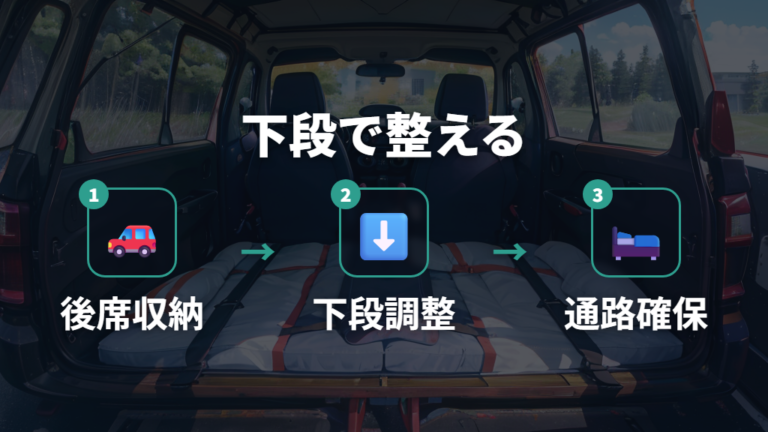 マルチボード下段で寝床を作る手順