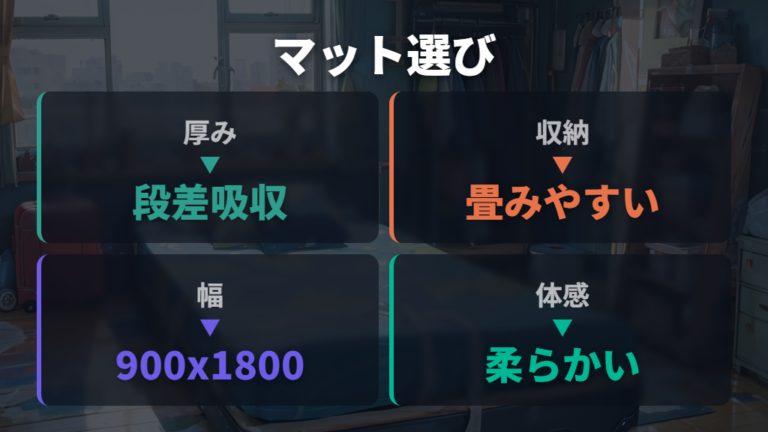 快眠しやすい車中泊マットは厚みと収納性で選ぶ