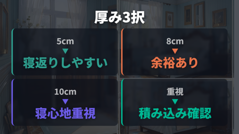 厚みで選ぶ敷き寝具は5cmと8cmと10cmを比べる