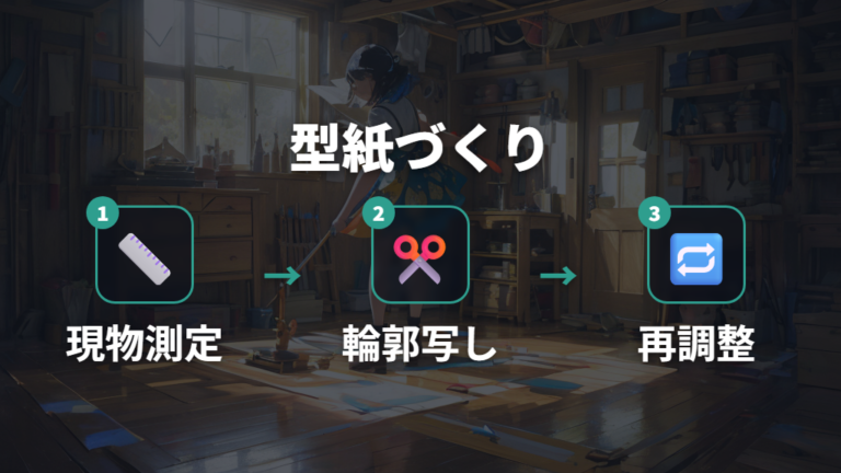 寸法を測って作る手順は型紙づくりから始める