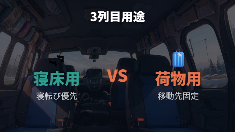 3列目を使う場合の注意点は寝床か荷物置きかを先に決めること