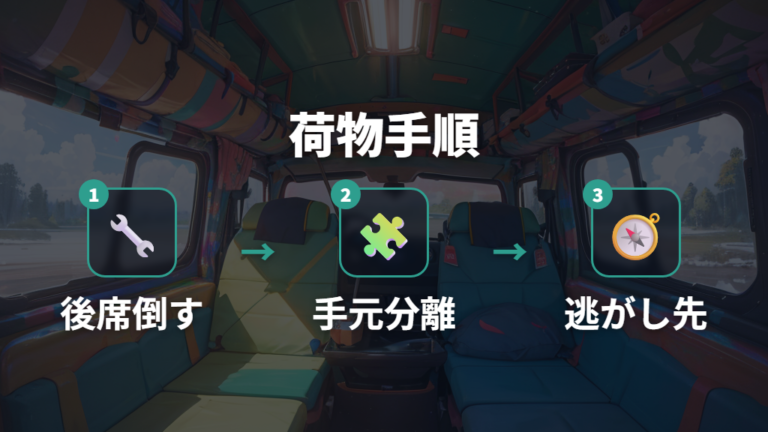 荷物配置と車内レイアウトは寝床を作ってから逆算する