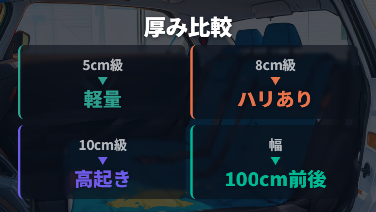 マット選びとサイズの目安を厚さ別に比べる