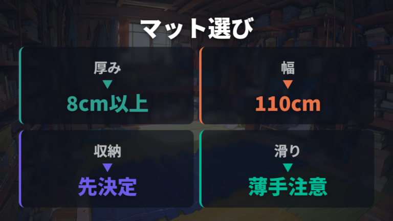 2人用マットの選び方は厚さと収納性のバランスで決める