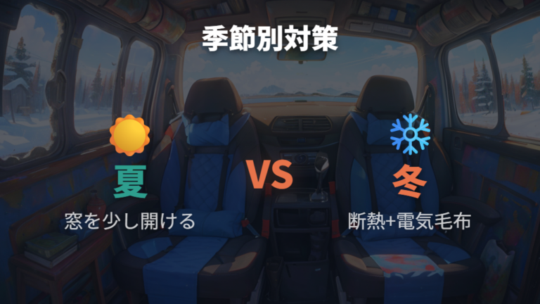 2人車中泊の換気と温度対策は窓と電源を分けて考える