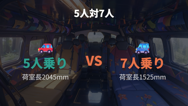 5人乗りと7人乗りの違いは車中泊優先か乗車人数優先かで決める