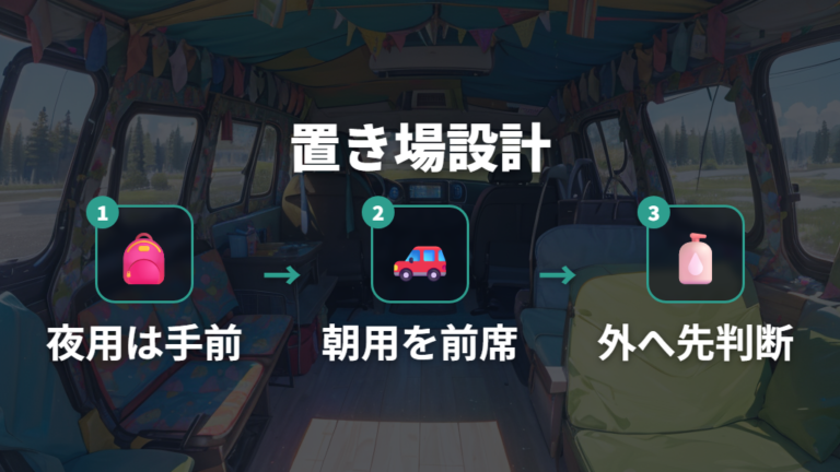 子連れ車中泊の必需品は荷物の置き場までセットで考える