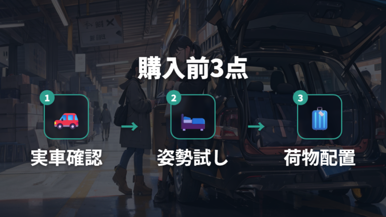 2人で寝られる室内サイズは購入前に実車で試す