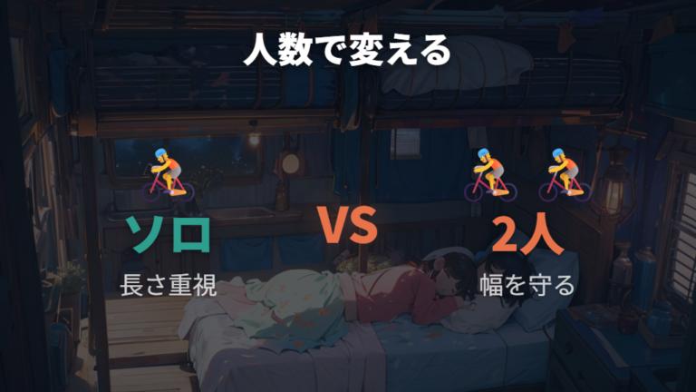 寝る場所と荷物配置のコツはソロと2人でどう違う？